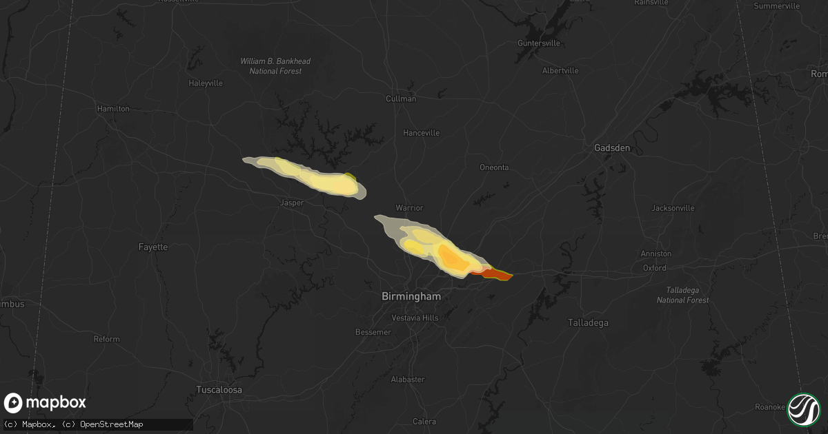 Hail map in Kimberly, AL on February 26, 2026