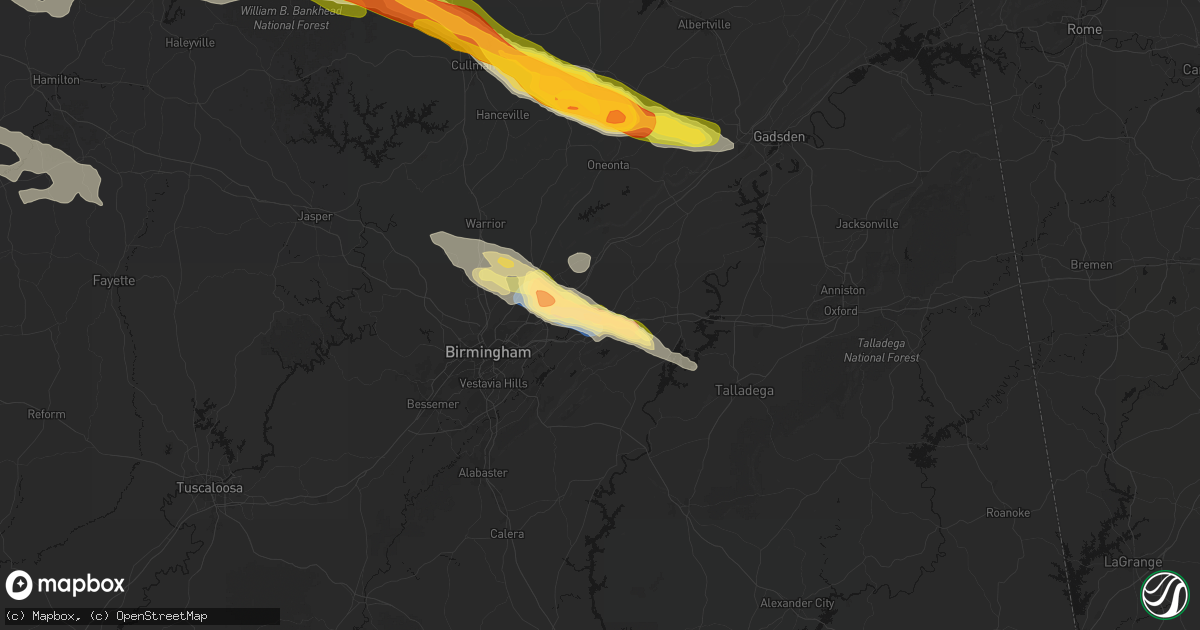 Hail map in Moody, AL on February 26, 2026