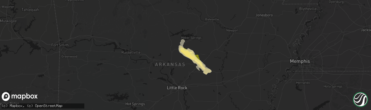 Hail map in Mount Vernon, AR on February 26, 2026