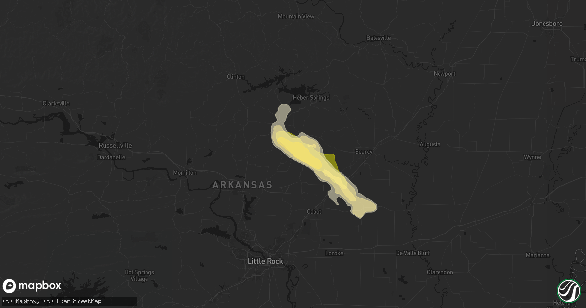 Hail map in Mount Vernon, AR on February 26, 2026