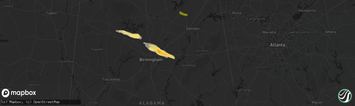 Hail map in Pell City, AL on February 26, 2026