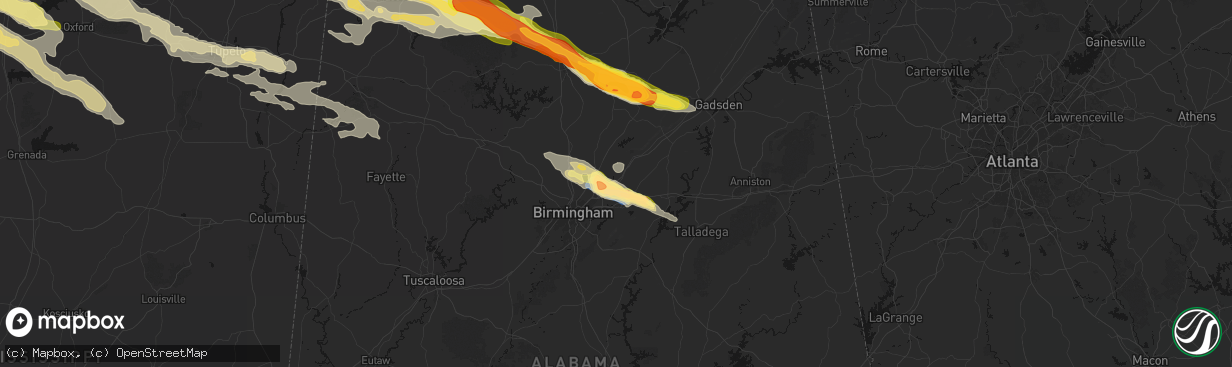 Hail map in Trussville, AL on February 26, 2026