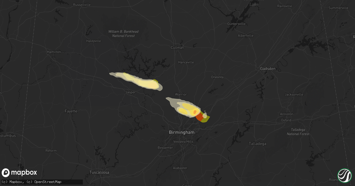 Hail map in Warrior, AL on February 26, 2026
