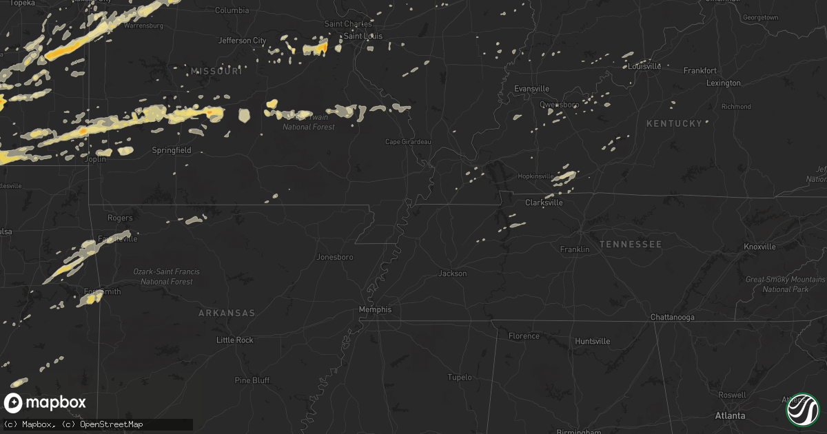 Hail map in Arkansas on February 27, 2011