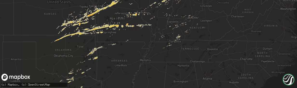Hail map on February 27, 2011
