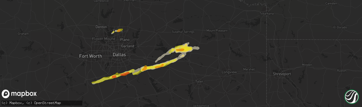 Hail map in Alba, TX on February 27, 2017