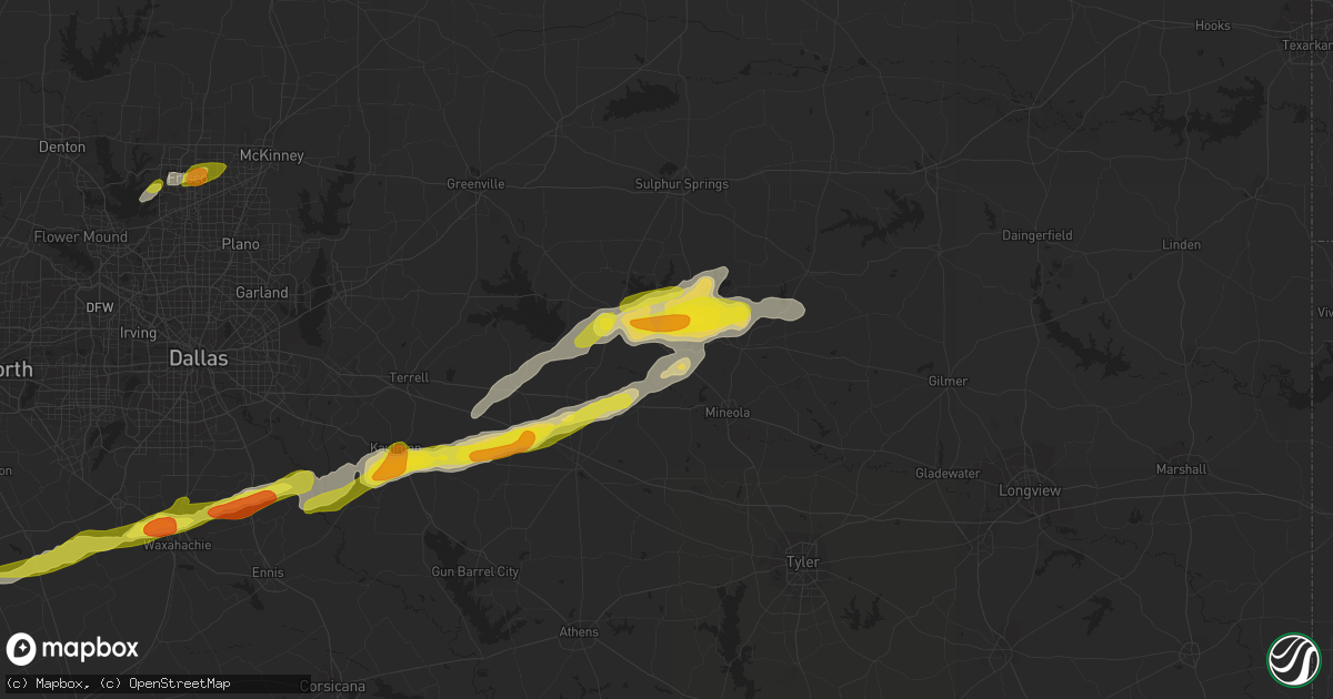 Hail map in Alba, TX on February 27, 2017