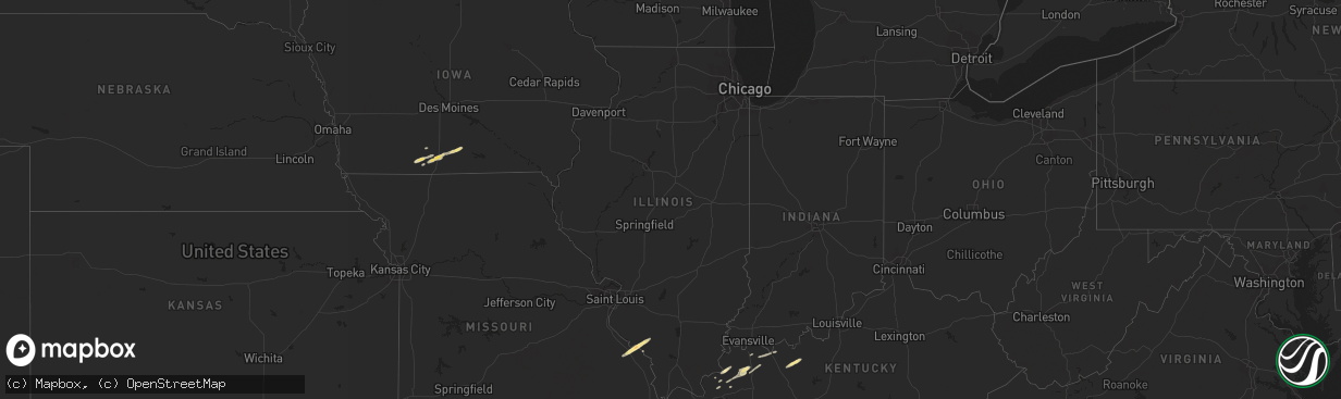 Hail map in Illinois on February 27, 2017