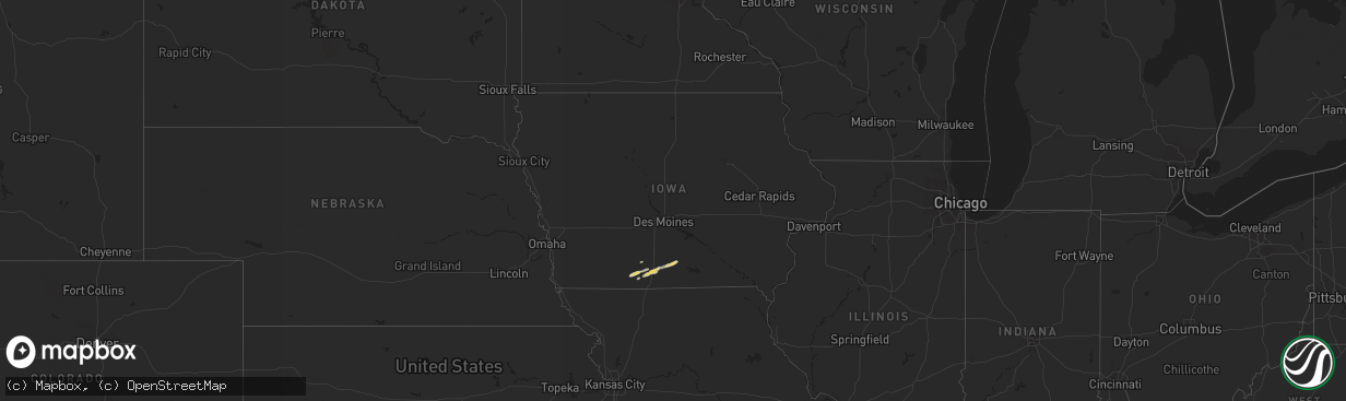 Hail map in Iowa on February 27, 2017