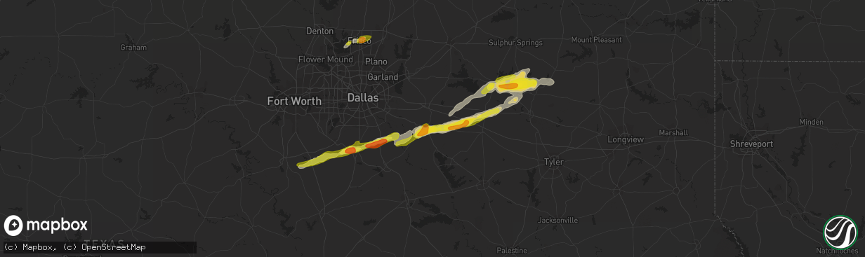 Hail map in Kaufman, TX on February 27, 2017