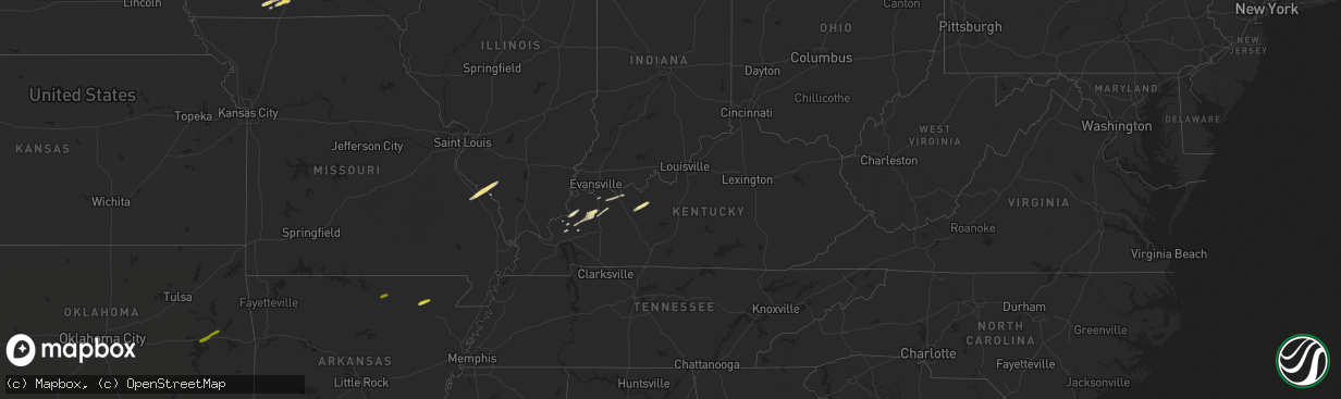 Hail map in Kentucky on February 27, 2017