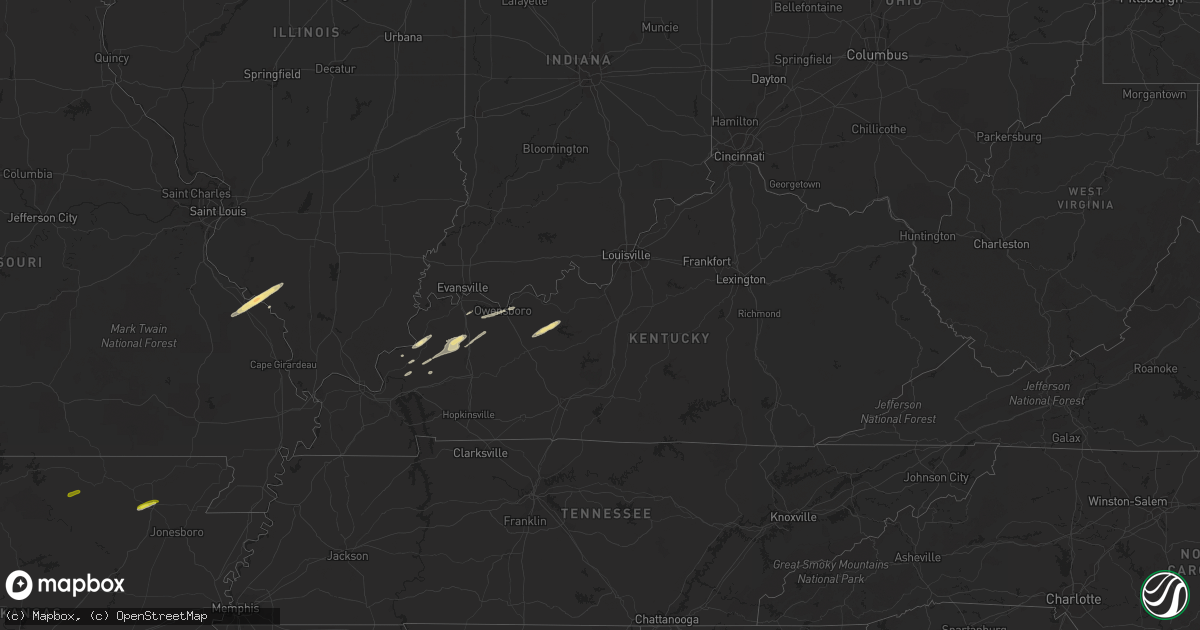 Hail map in Kentucky on February 27, 2017