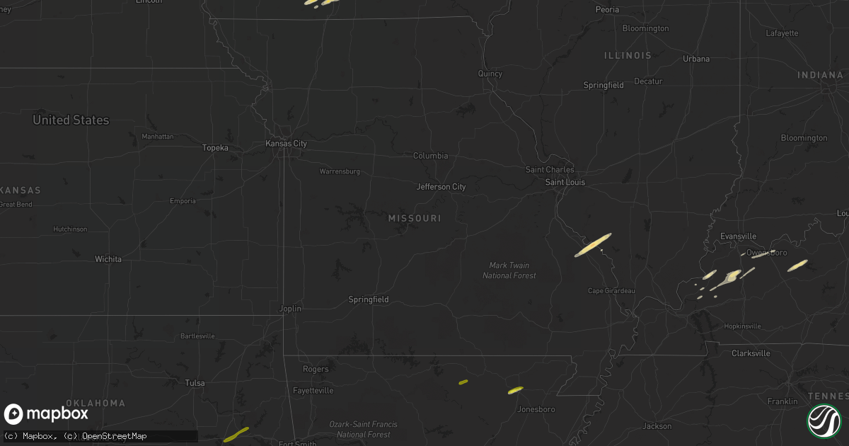 Hail map in Missouri on February 27, 2017