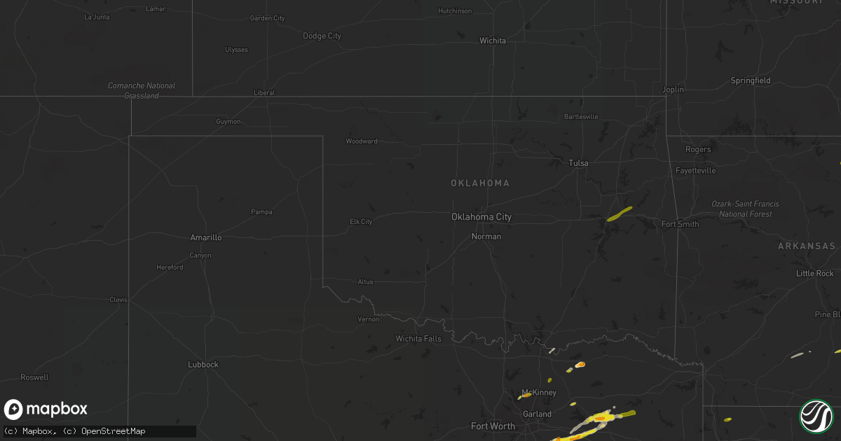 Hail map in Oklahoma on February 27, 2017