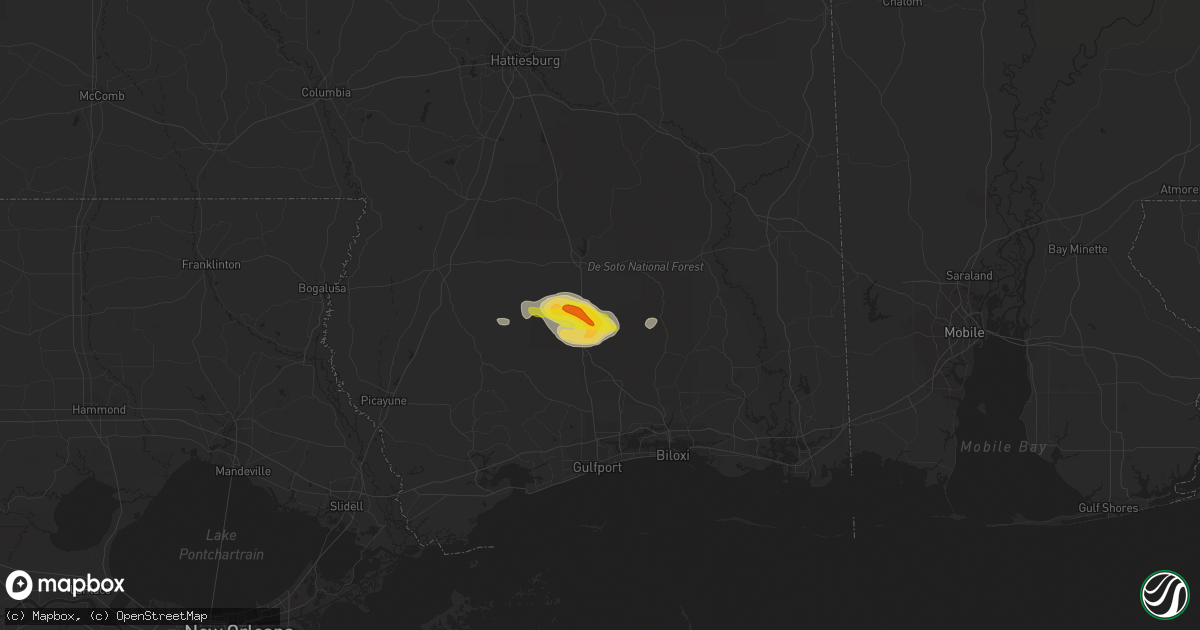 Hail map in Perkinston, MS on February 27, 2017