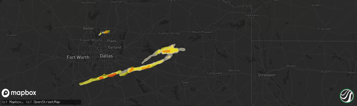 Hail map in Quitman, TX on February 27, 2017