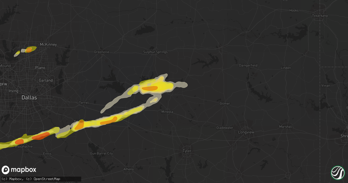 Hail map in Quitman, TX on February 27, 2017