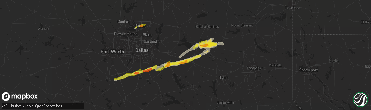 Hail map in Wills Point, TX on February 27, 2017