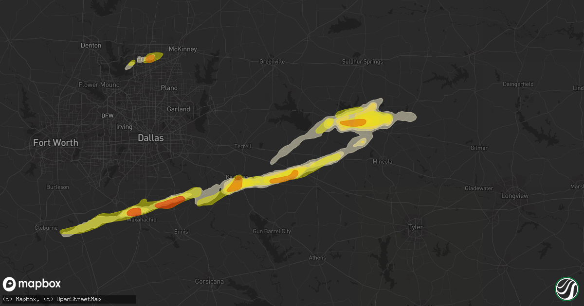 Hail map in Wills Point, TX on February 27, 2017