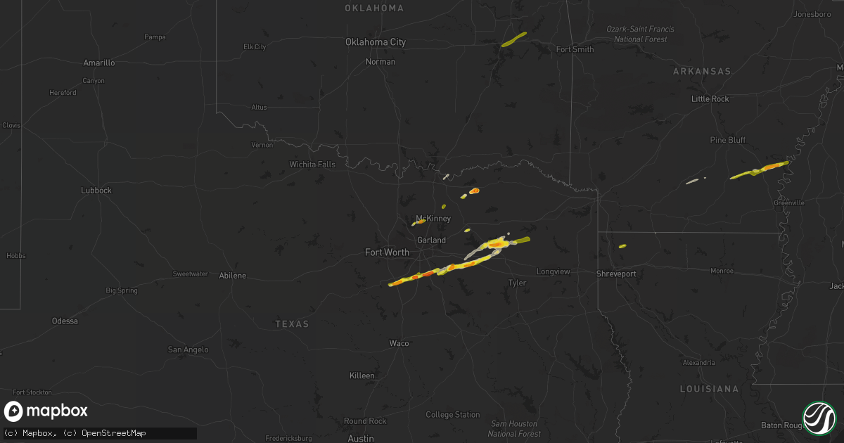 Hail map on February 27, 2017