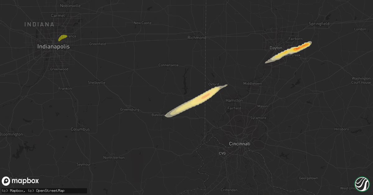 Hail map in Brookville, IN on February 27, 2023