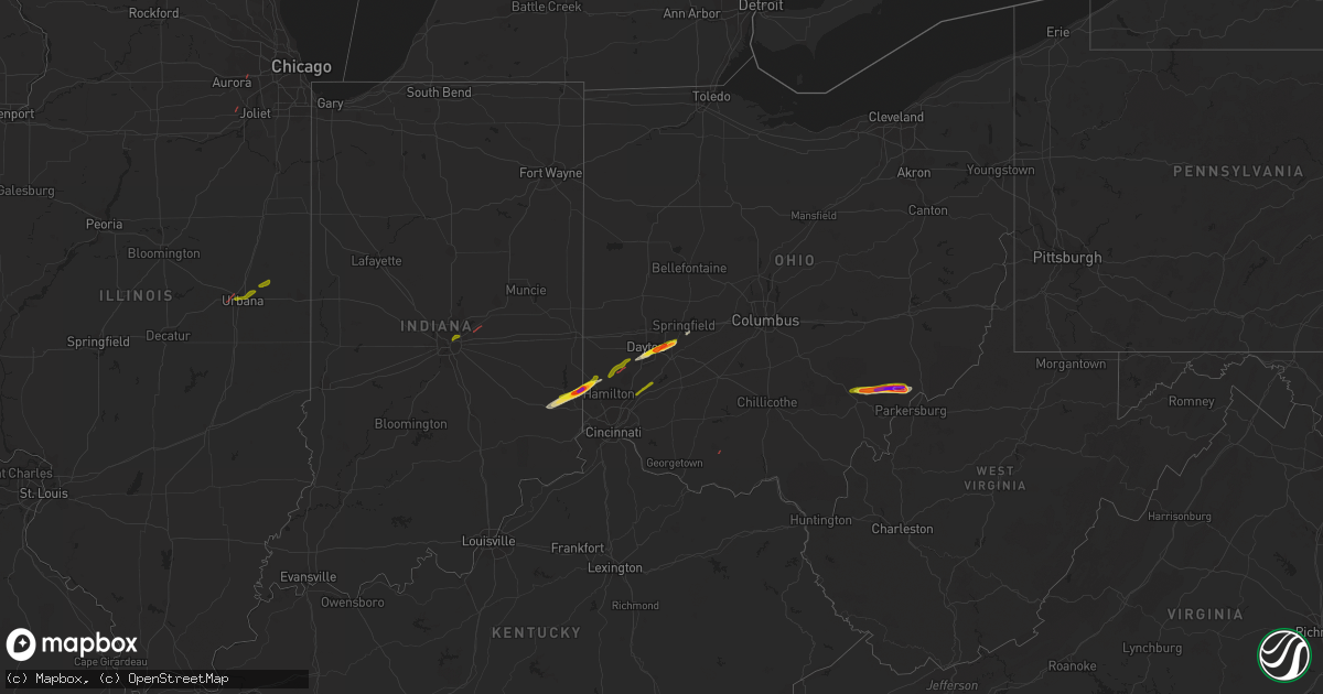 Hail map on February 27, 2023