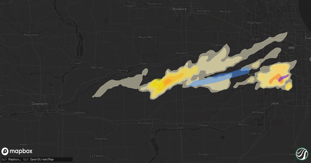 Hail map in Amboy, IL on February 27, 2024