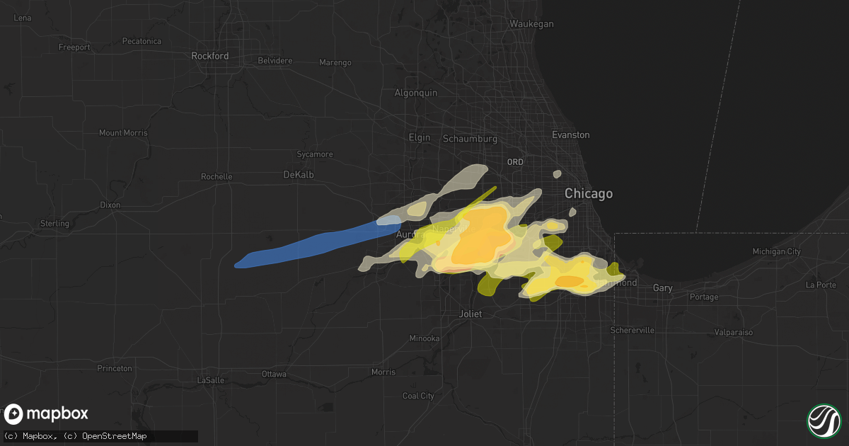 Hail map in Aurora, IL on February 27, 2024