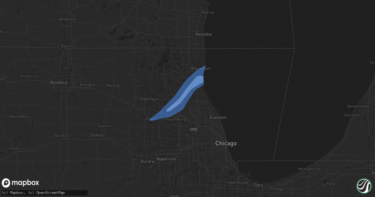 Hail map in Buffalo Grove, IL on February 27, 2024