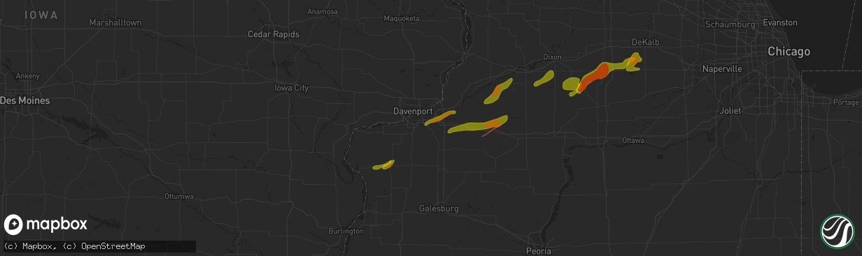 Hail map in Coal Valley, IL on February 27, 2024