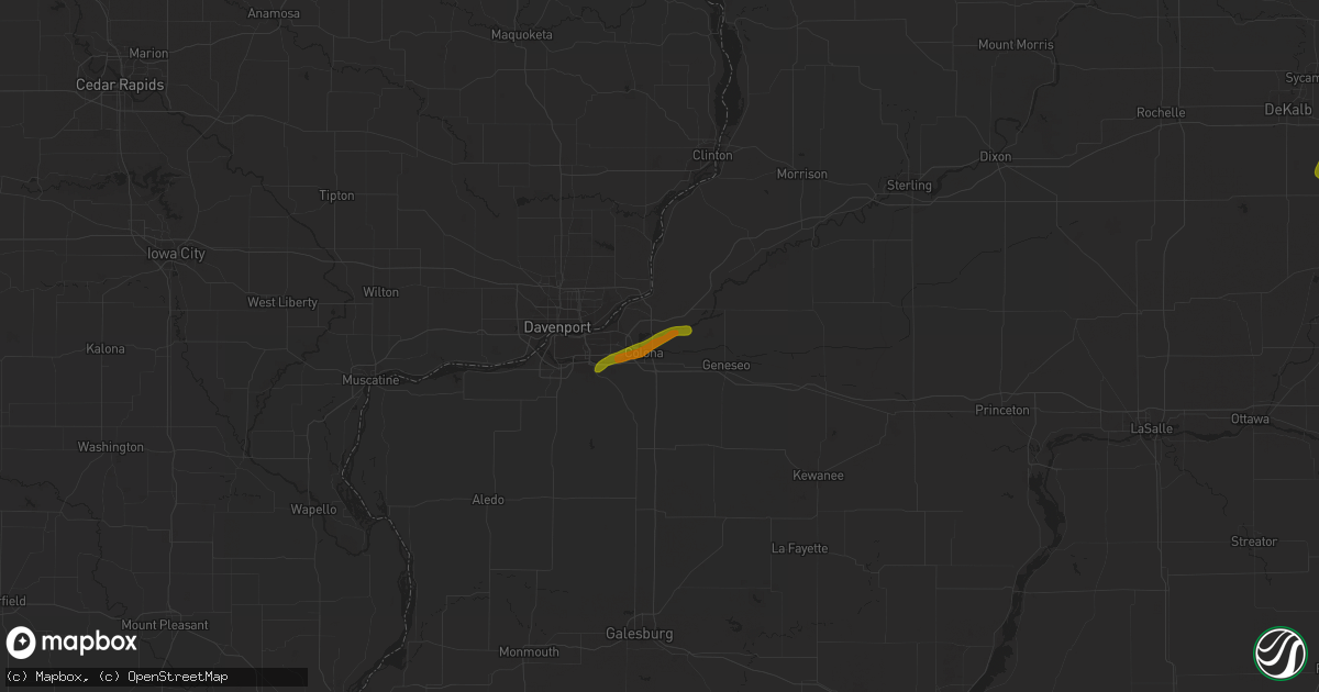 Hail map in Colona, IL on February 27, 2024