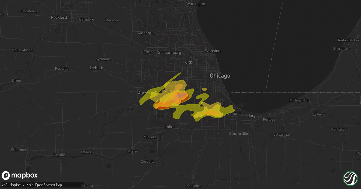 Hail map in Darien, IL on February 27, 2024