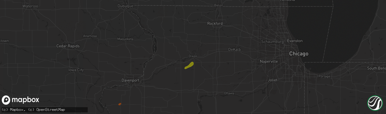 Hail map in Dixon, IL on February 27, 2024