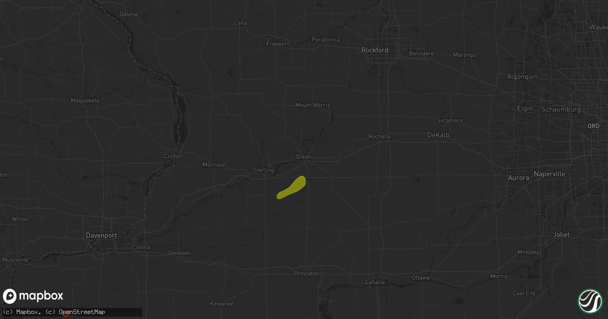 Hail map in Dixon, IL on February 27, 2024