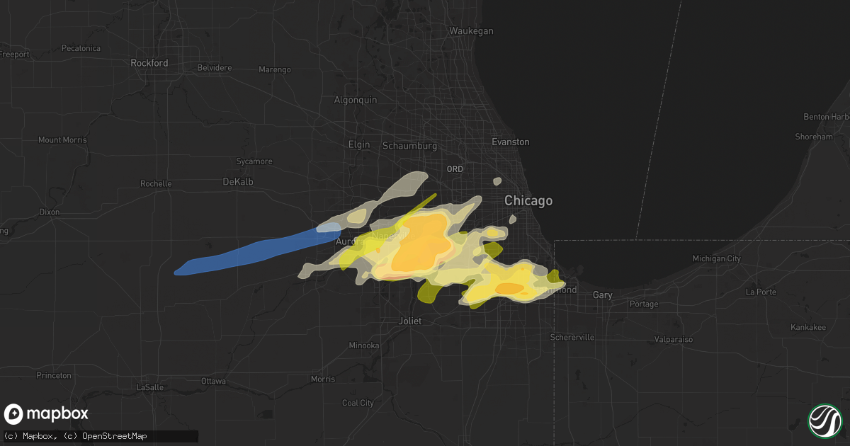 Hail map in Downers Grove, IL on February 27, 2024
