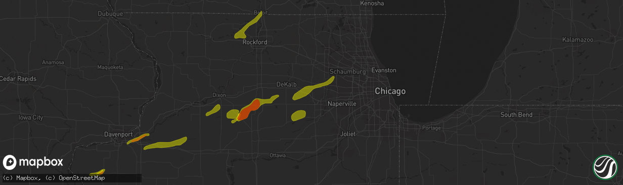 Hail map in Elburn, IL on February 27, 2024