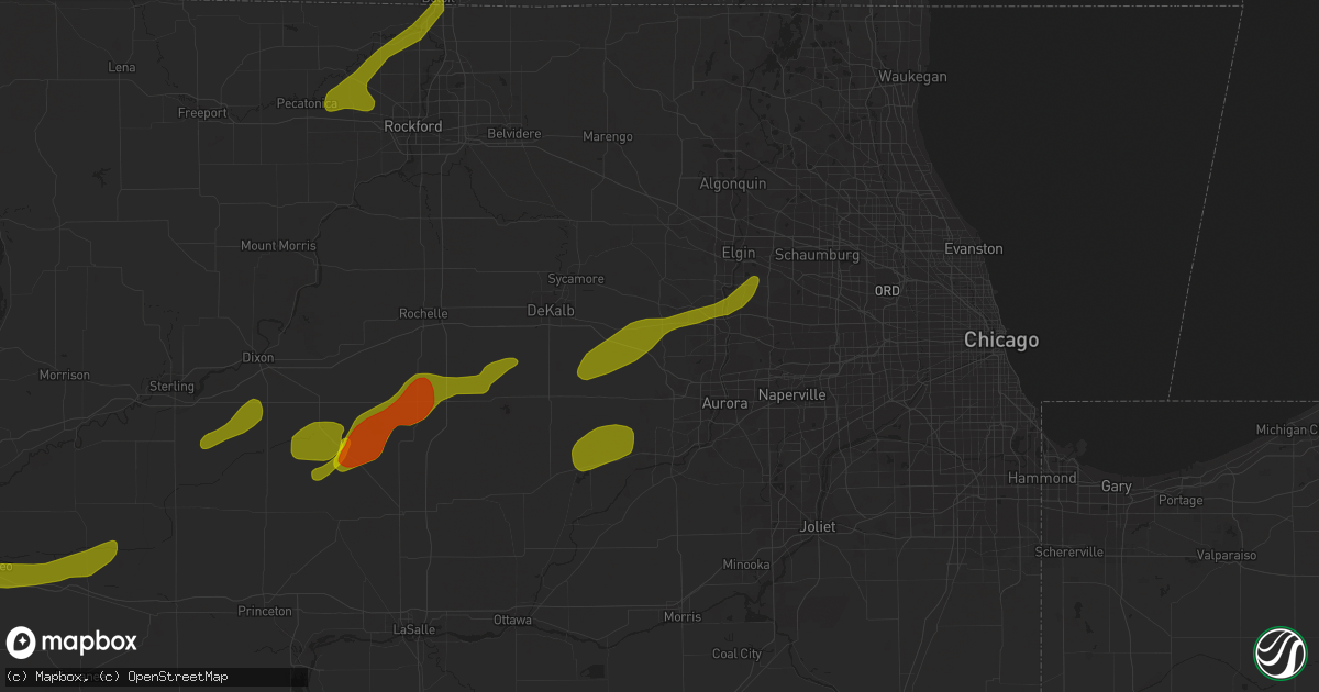 Hail map in Elburn, IL on February 27, 2024