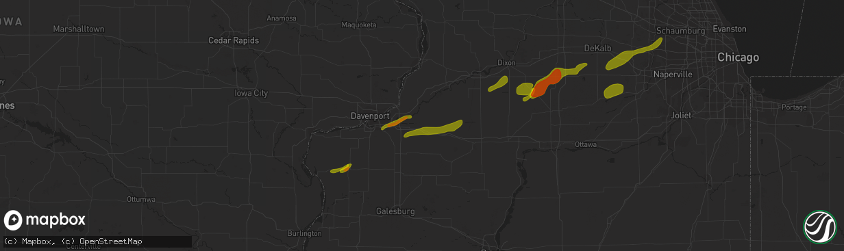 Hail map in Geneseo, IL on February 27, 2024