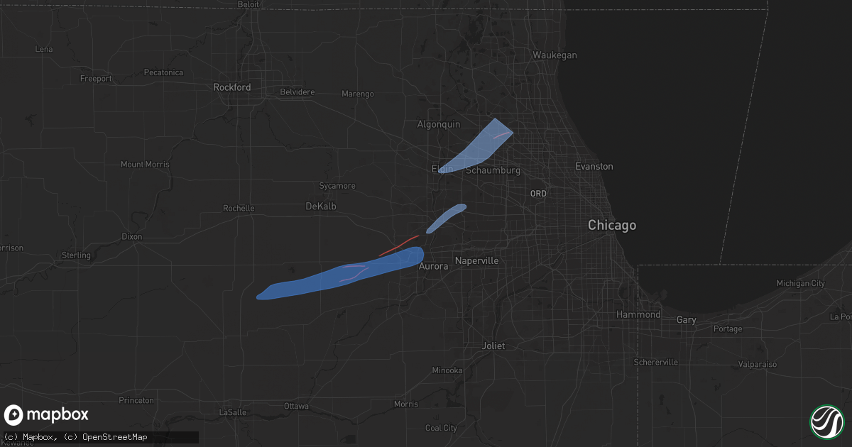 Hail map in Geneva, IL on February 27, 2024