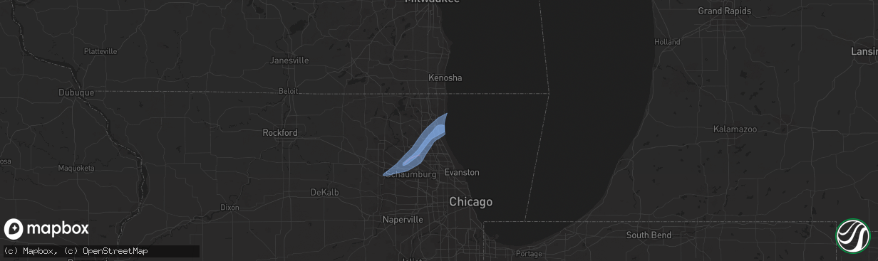 Hail map in Lake Bluff, IL on February 27, 2024