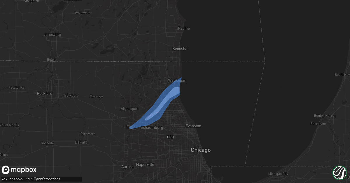 Hail map in Lake Bluff, IL on February 27, 2024