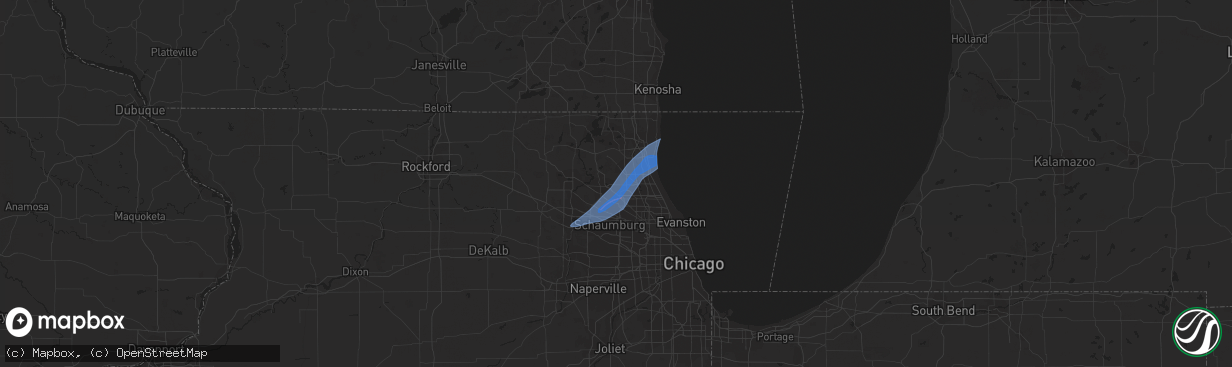 Hail map in Lake Zurich, IL on February 27, 2024