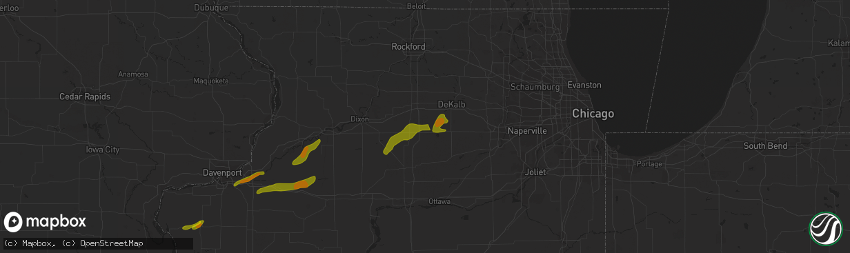 Hail map in Lee, IL on February 27, 2024