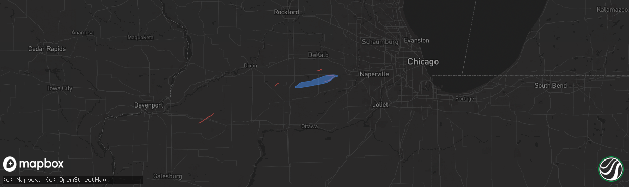 Hail map in Leland, IL on February 27, 2024