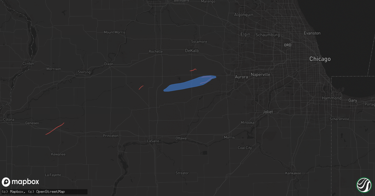 Hail map in Leland, IL on February 27, 2024