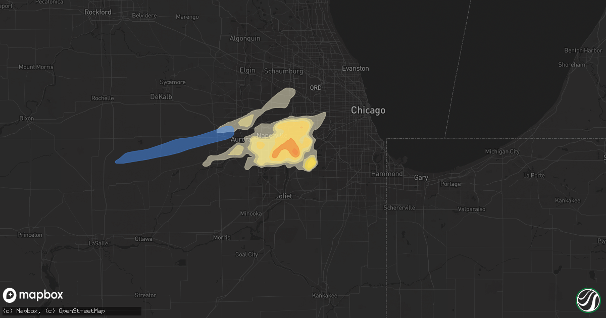 Hail map in Lemont, IL on February 27, 2024