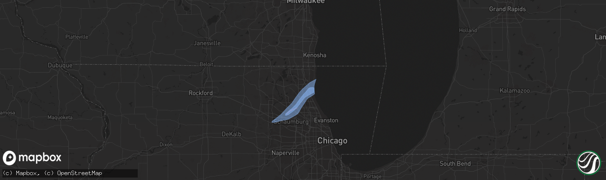Hail map in Libertyville, IL on February 27, 2024