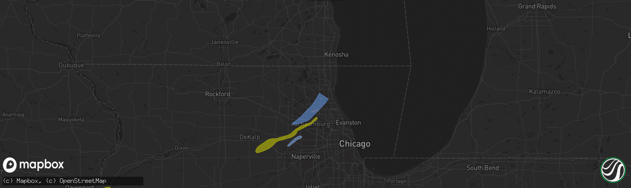 Hail map in Mundelein, IL on February 27, 2024
