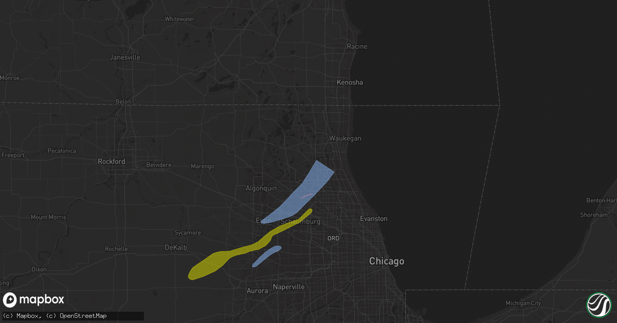 Hail map in Mundelein, IL on February 27, 2024