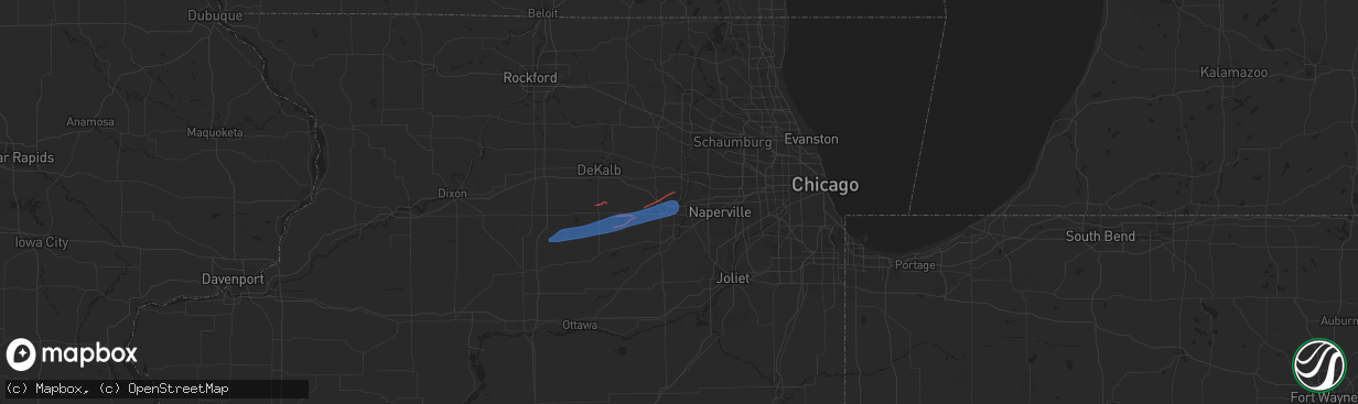 Hail map in North Aurora, IL on February 27, 2024